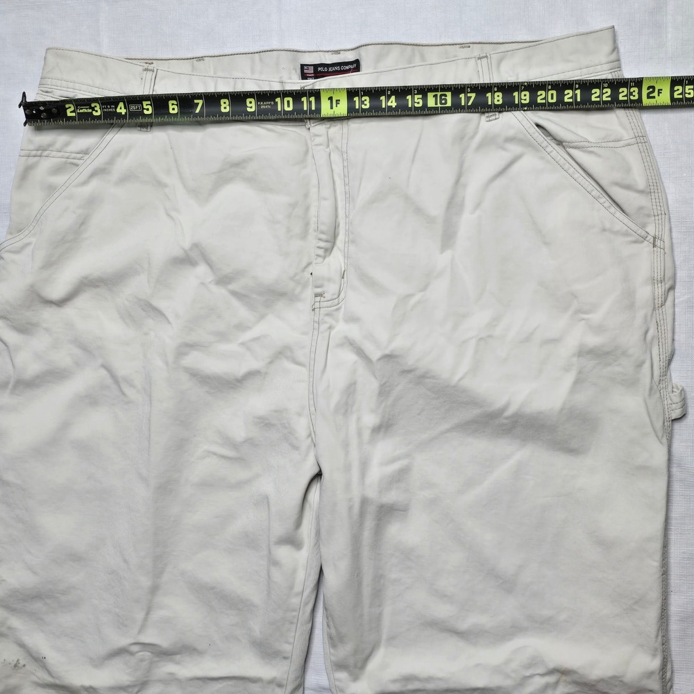 Polo Jeans Co Ralph Lauren Mens Carpenter Pants Beige Tan Utility Workwear 46x31 - Picture 5 of 12